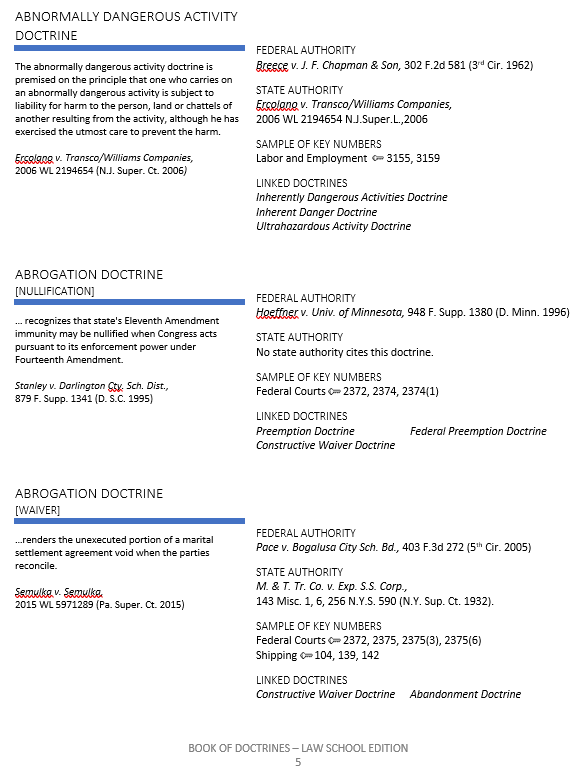 Doctrines for Law Students and Paralegals